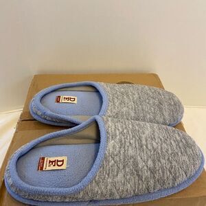 Dearfoam‎ slippers size large 9-10 blue Gray